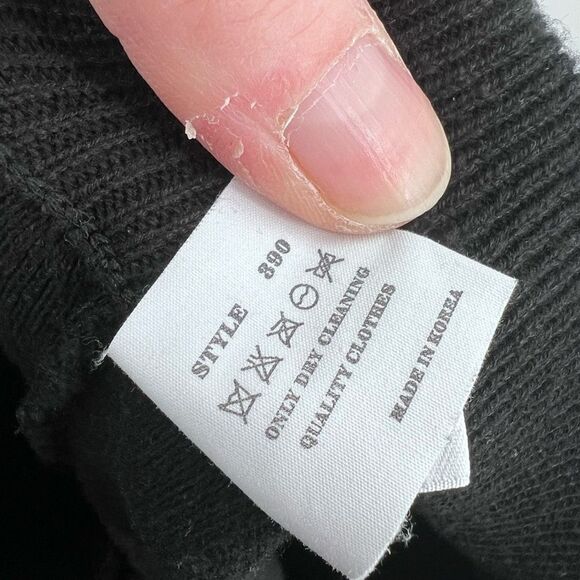 Fineapple‎ Knit Black Barrell Hi Rise Pants Small Stretch Witchy Goth crop - Picture 4 of 10